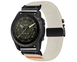 By Qubix - Geschikt voor Garmin bandje - 22mm Quickfit - Nylon bandje met parachute sluiting - Sterrenlicht - Geschikt voor Garmin Forerunner 745 / 935 / 945 / 955 / 965