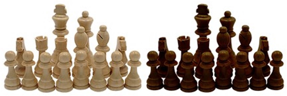 Games Records Schaakhout 9 Cm (wit+zwart)