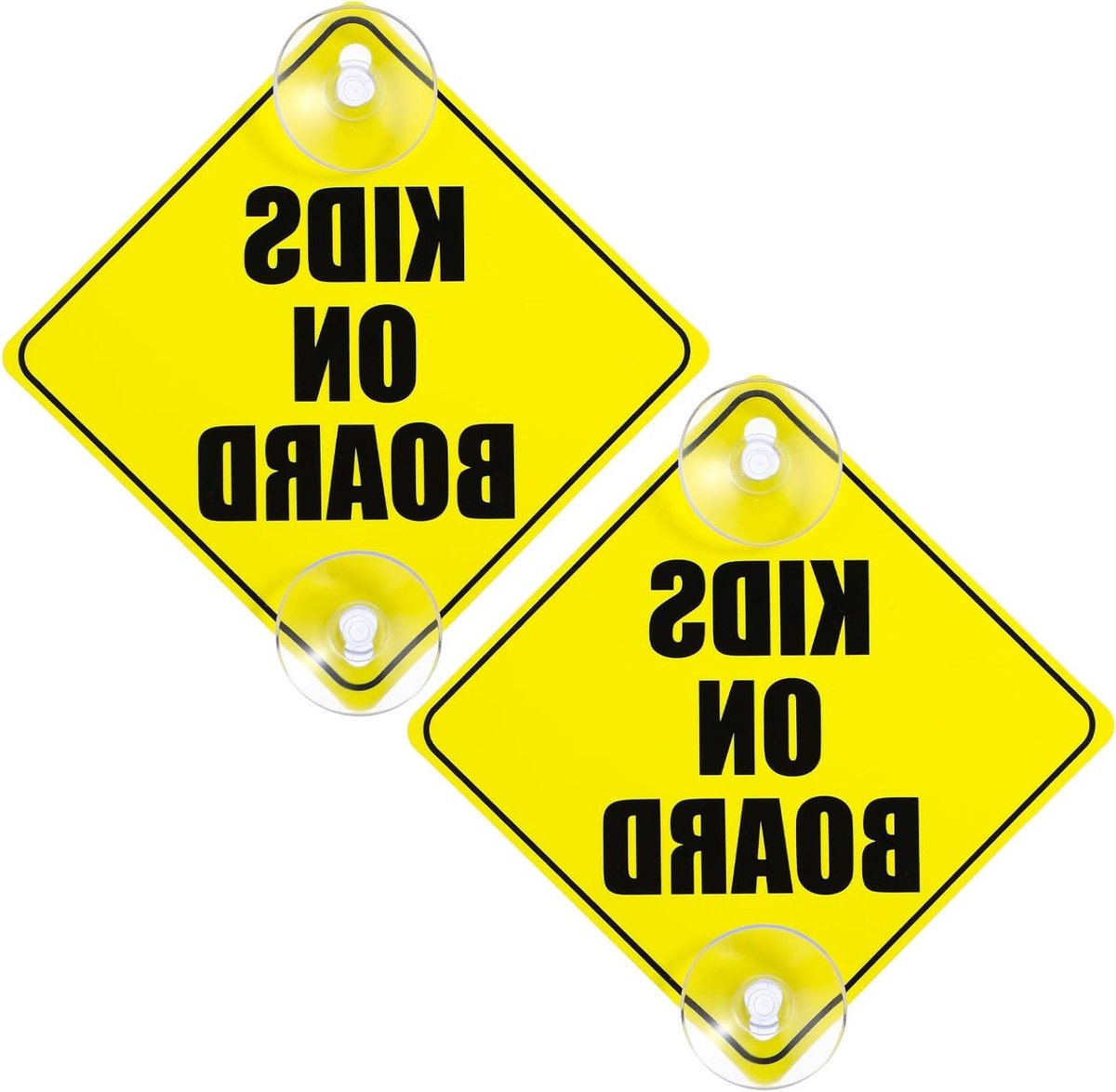 Veiligheidsborden voor kinderen in auto 2 stuks waarschuwingsstickers, herbruikbaar.