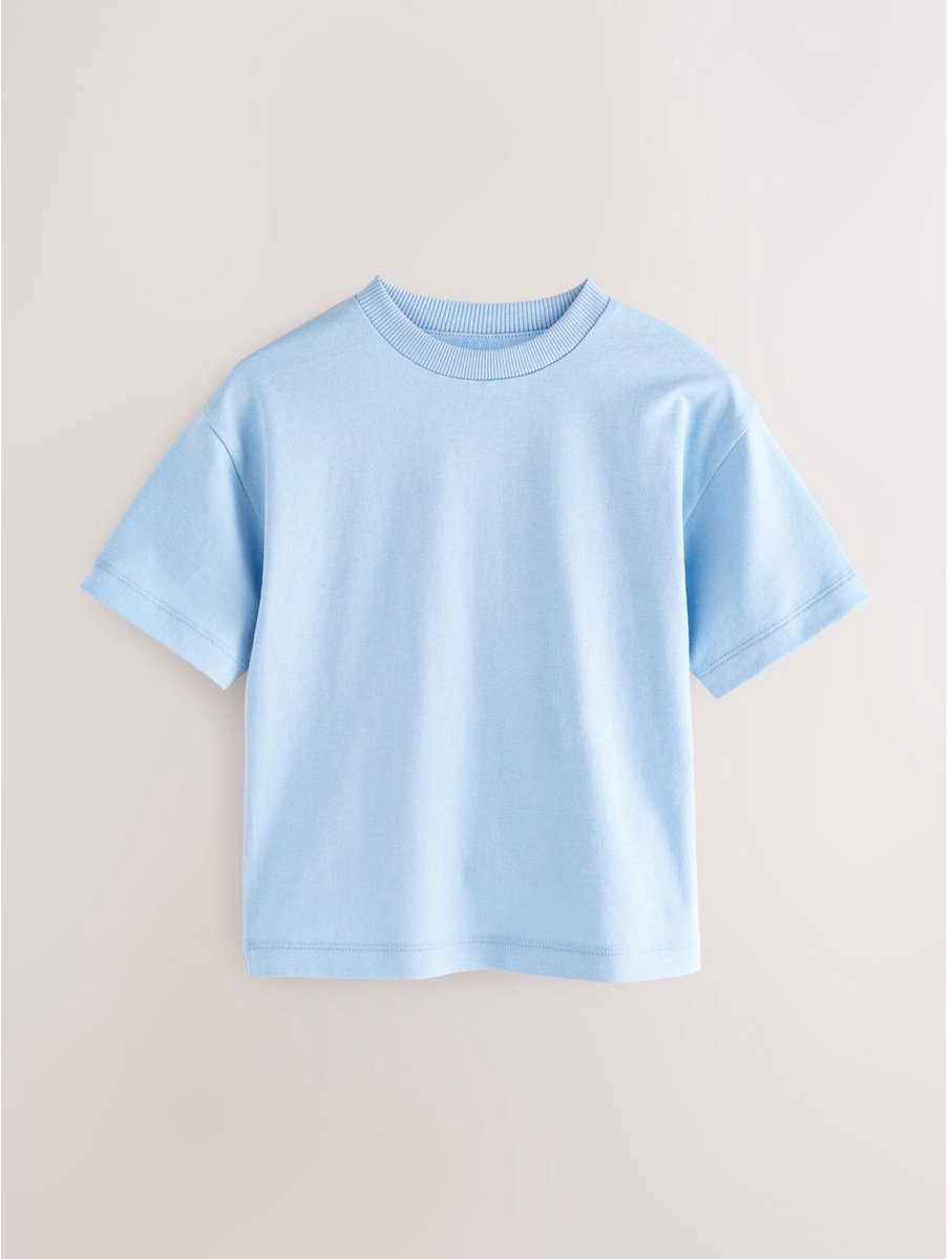 Next - Jongens - Effen T-shirt met korte mouwen - Blauw