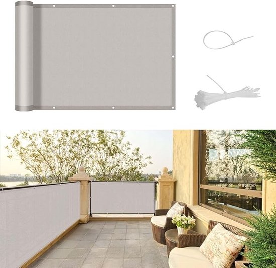 Privacy Balkonscherm 110 x 400 cm Afrastering Tegen Inkijk Balkonbekleding, Omheining Makkelijk te Installeren, zonder boren voor Tuinpatio, Terras Privacy Balkonscherm 110 x 400 cm Afrastering Tegen Inkijk Balkonbekleding, Omheining Makkelijk te Installeren, zonder boren voor Tuinpatio, Terras