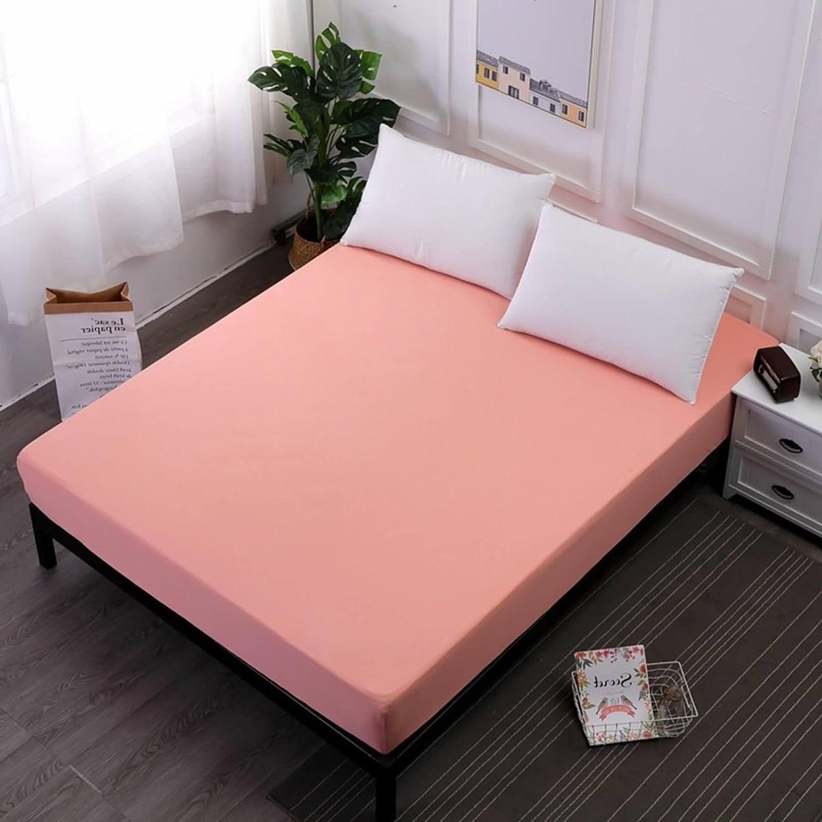 Hoeslaken - Matrasbeschermer - Bescherming Bed - Elastische Band - 90x200 cm - Rosé