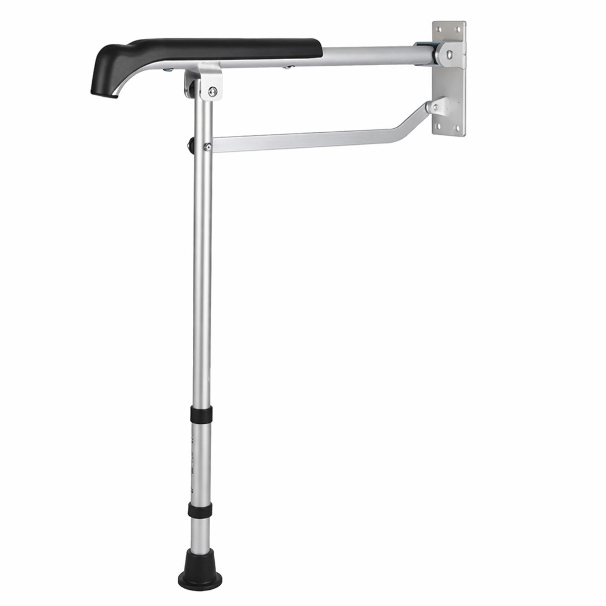 Medical Brace Opklapbare Toiletbeugel met Steunpoot - 60 cm - Grijs