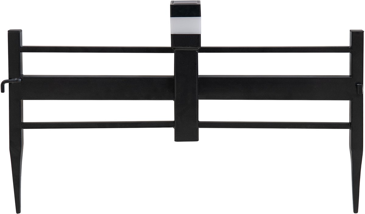 Metalen tuinhek met solarverlichting 5-pack