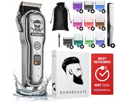 Professionele Draadloze Tondeuse - Sansbeauté - Tondeuse Mannen Hoofdhaar - Cheveux Haar - Haartrimmer - Kapper Haar Machine - Haartondeuse - Trimmer Baard - Barber Set - Barbe Hair Clipper - Kapper Trimmer - Kappersset