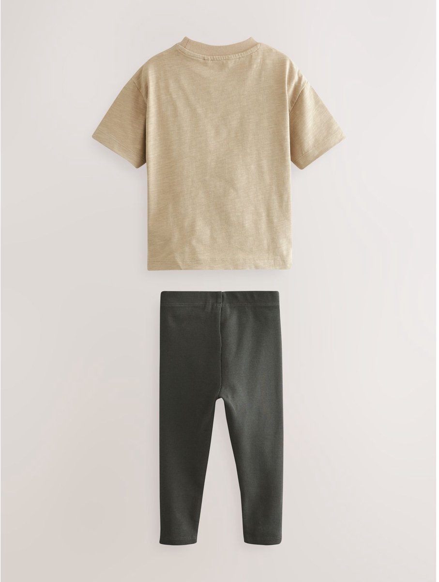 Next T-shirt van 100% katoen met korte mouwen en legging