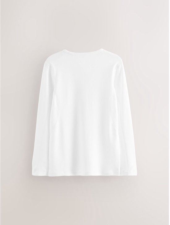 Next - Jongens - Set van 2 huidvriendelijke T-shirts met lange mouwen - Wit