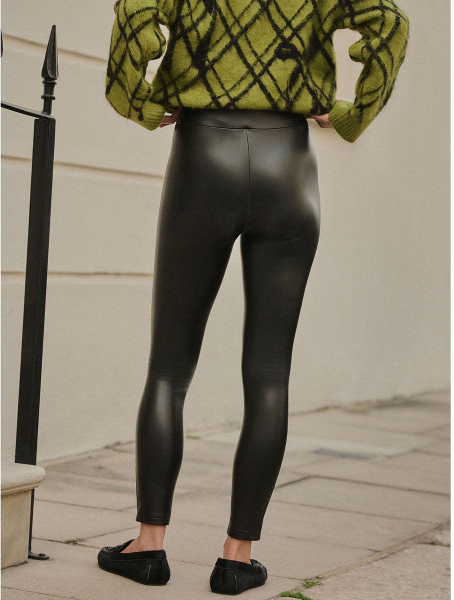 Next - Dames - Imitatieleren legging - Zwart