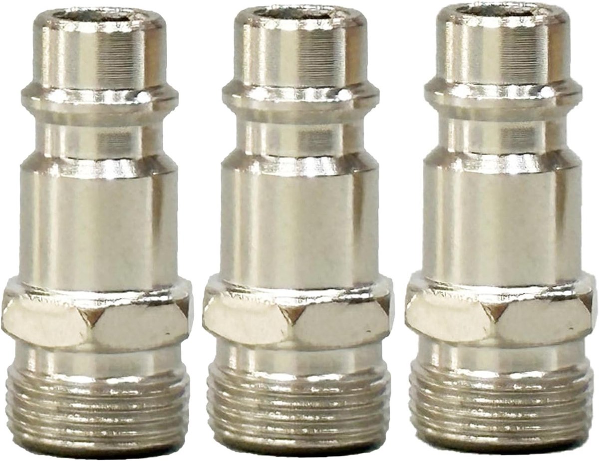 3 Stuks Conische Male Connector 1/4 Inch voor Tablet Luchtverbinding, Gecombineerde Luchtverbinding, Compressed Air Aansluiting