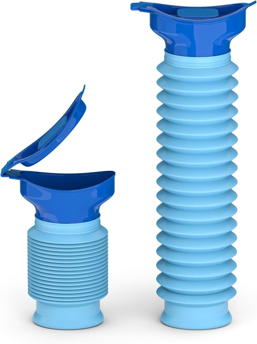 carmdering - Intrekbaar urinoir, Herbruikbare Draagbare Nood Unisex Toilet - Emergency WC 1x- Plas fles - Camping Toilet Draagbare Herbruikbare Krimpbare - Draagbare campingtoilet - urinoir-flessenzak - mannen - vrouwen en kinderen