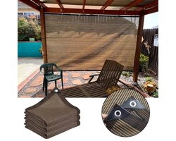 2m x 2m Dikke Zonwerende Tuinzeil - Bruin Zonwerend Zeil Voor Buiten, Met Zes Rijen Verstevigde Randen Tegen Scheuren, Verstevigde Hoeken Tegen Uitrekken, Waterdoorlatend En Luchtdoorlatend, Zonwerend Doek Voor Buiten En Balkons