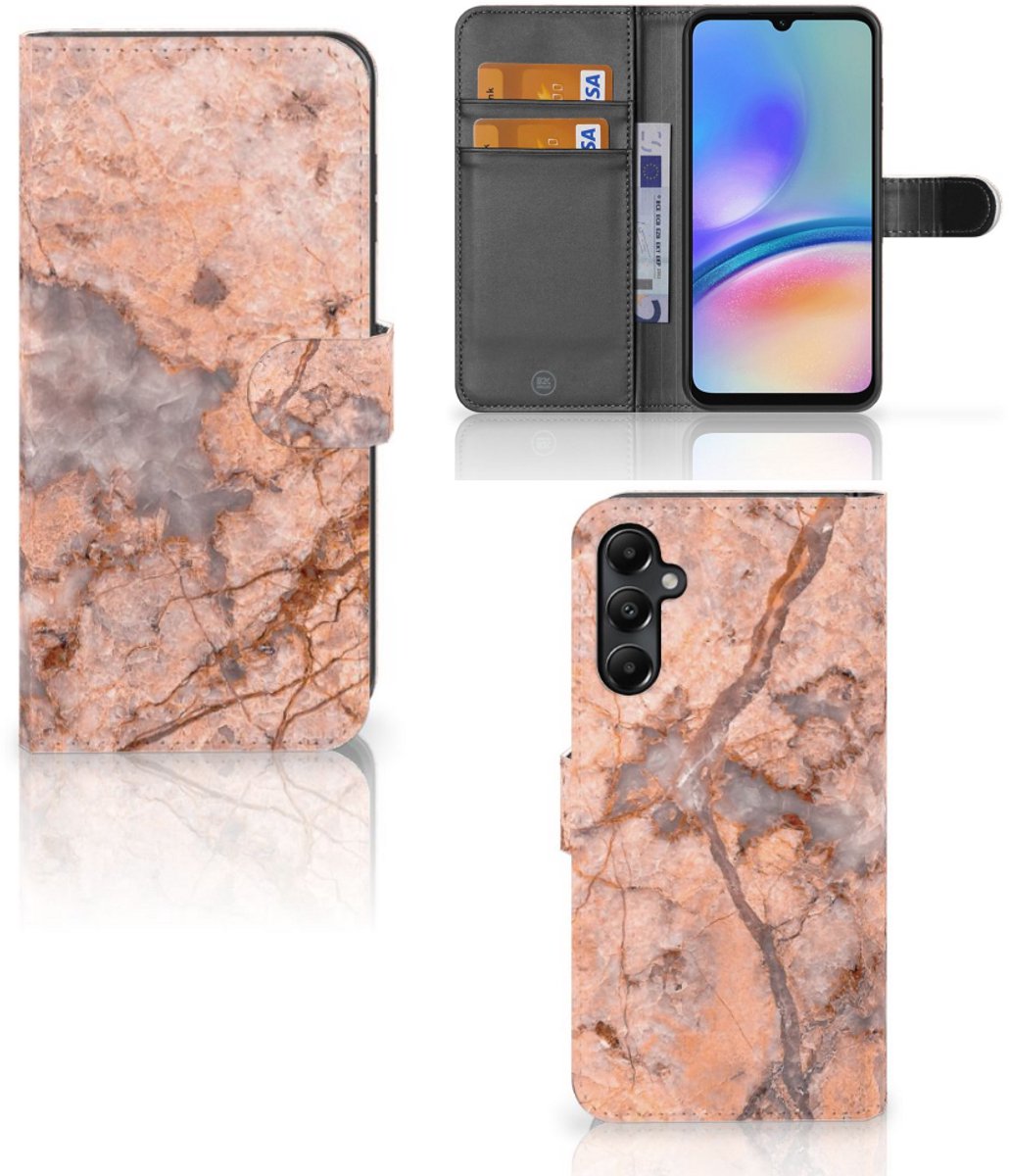 Samsung Galaxy A05s Bookcase Marmer Oranje