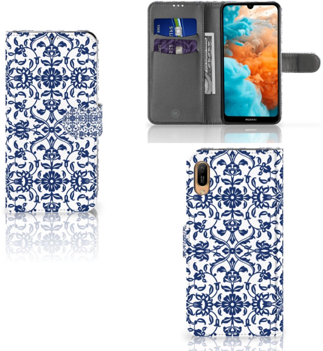 Huawei Y6 (2019) Hoesje Flower Blue