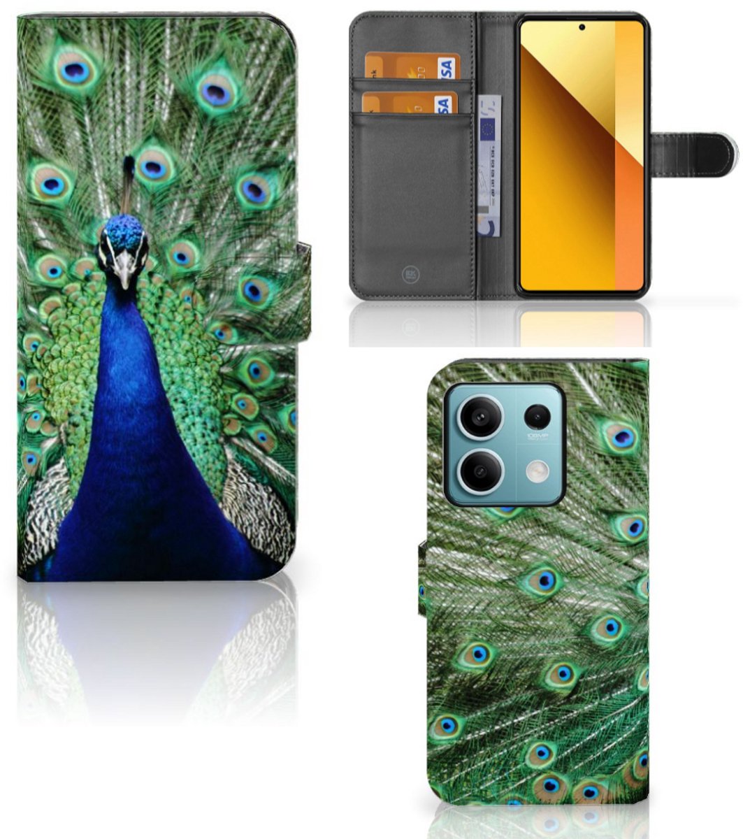 Xiaomi Redmi Note 13 5G Telefoonhoesje met Pasjes Pauw