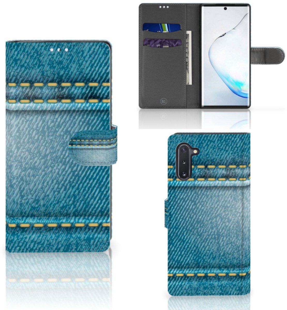 Samsung Galaxy Note 10 Wallet Case met Pasjes Jeans