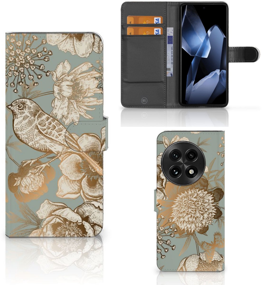 Hoesje voor OnePlus 13 Vintage Bird Flowers