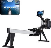 VirtuFit roeimachine met tablet en smartphone die Kinomap-app tonen.