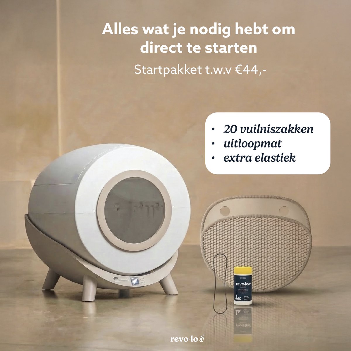 Revo-loo One - Automatische Zelfreinigende Kattenbak XXL 80L thumbnail 8