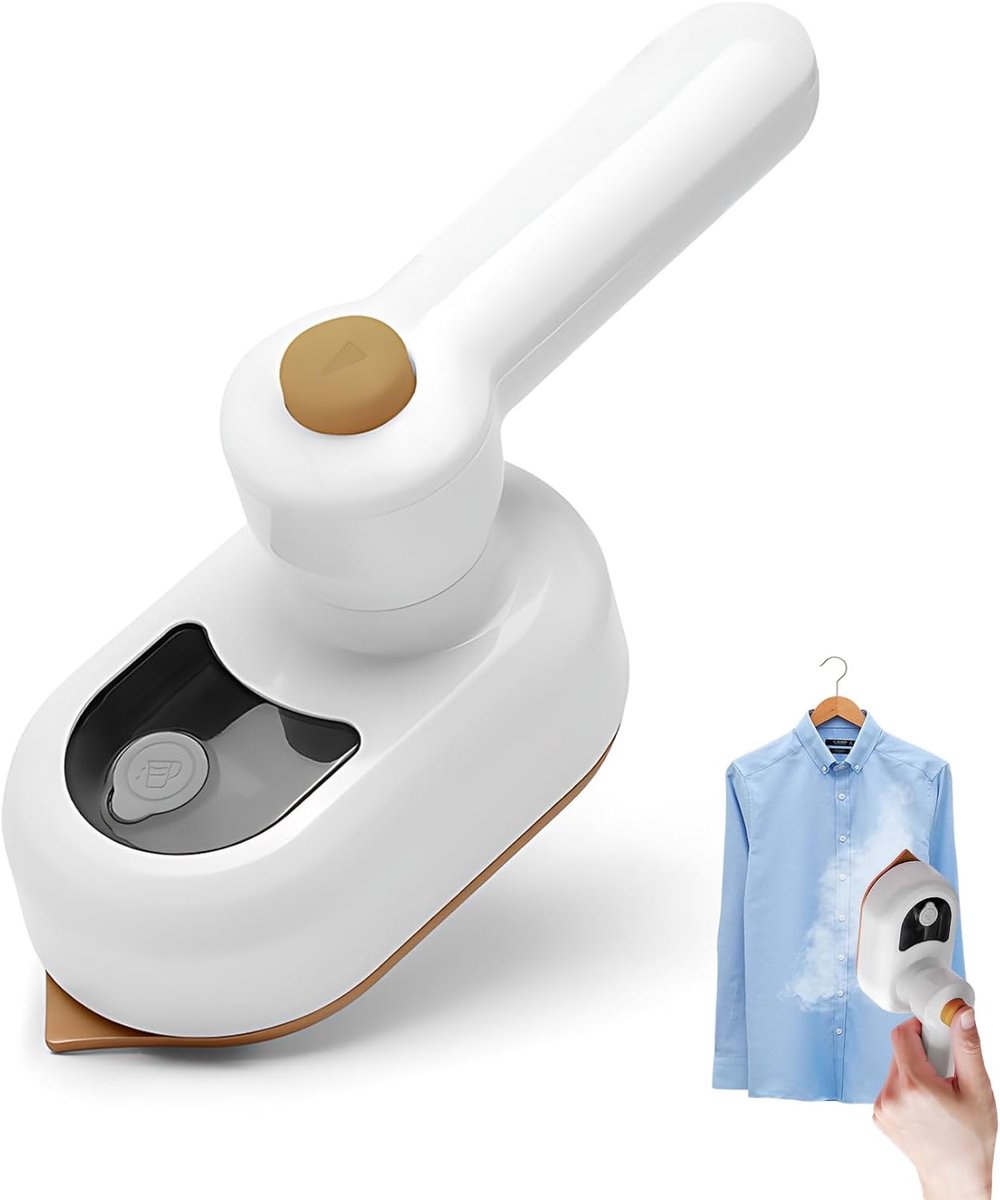Mini Strijkijzer met Stoom – 2-in-1 – Lichtgewicht – Snel Verhit – Voor Thuis en Reizen – 0,19 kg – 1 Stuk – Wit