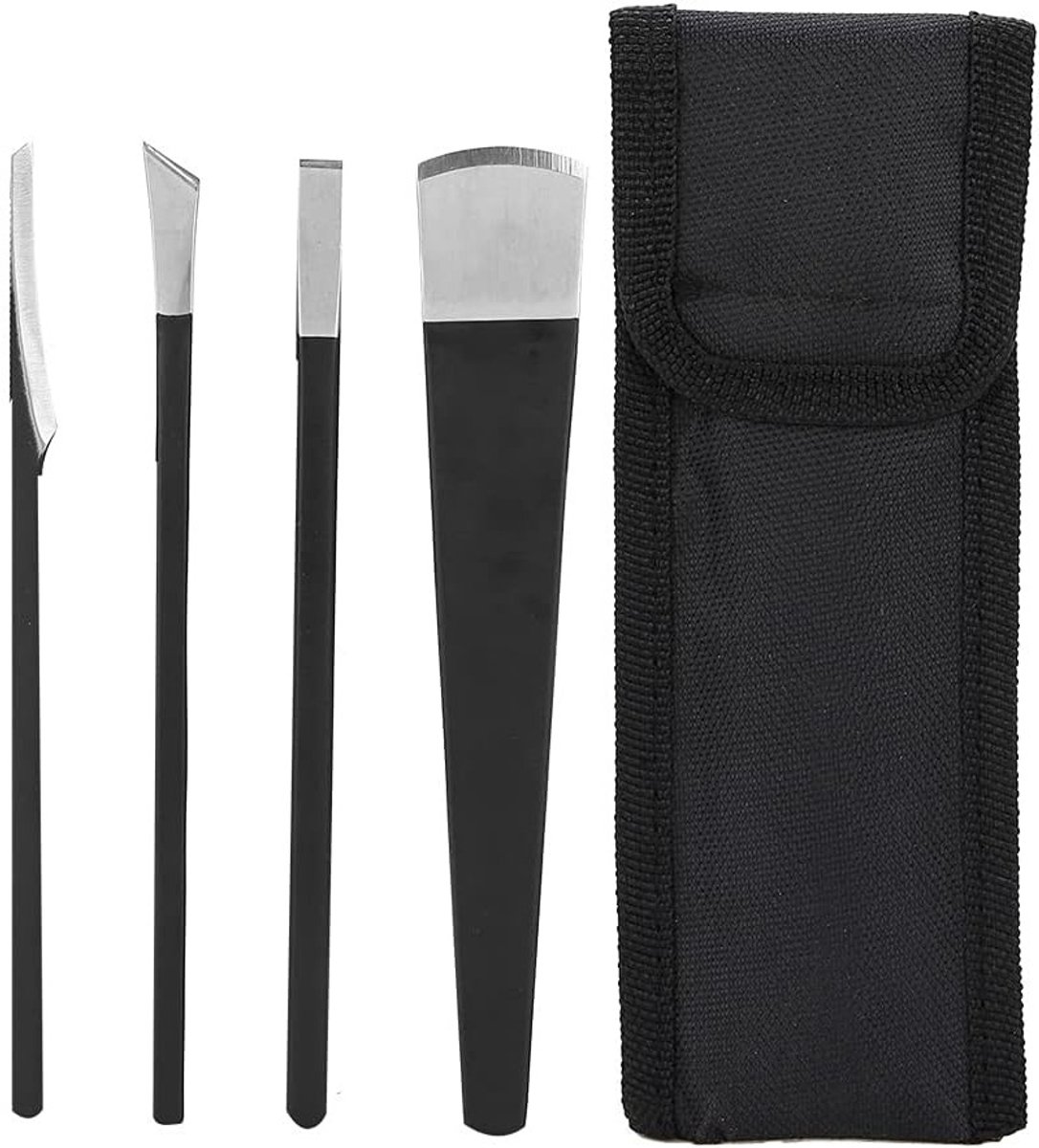 Professionele Pedicure Set voor Ingegroeide Teennagels, 4-delige Voetverzorgingskit met Bestanden en Callus Verwijderaar, Inclusief Opbergtas voor Thuisgebruik en Reizen
