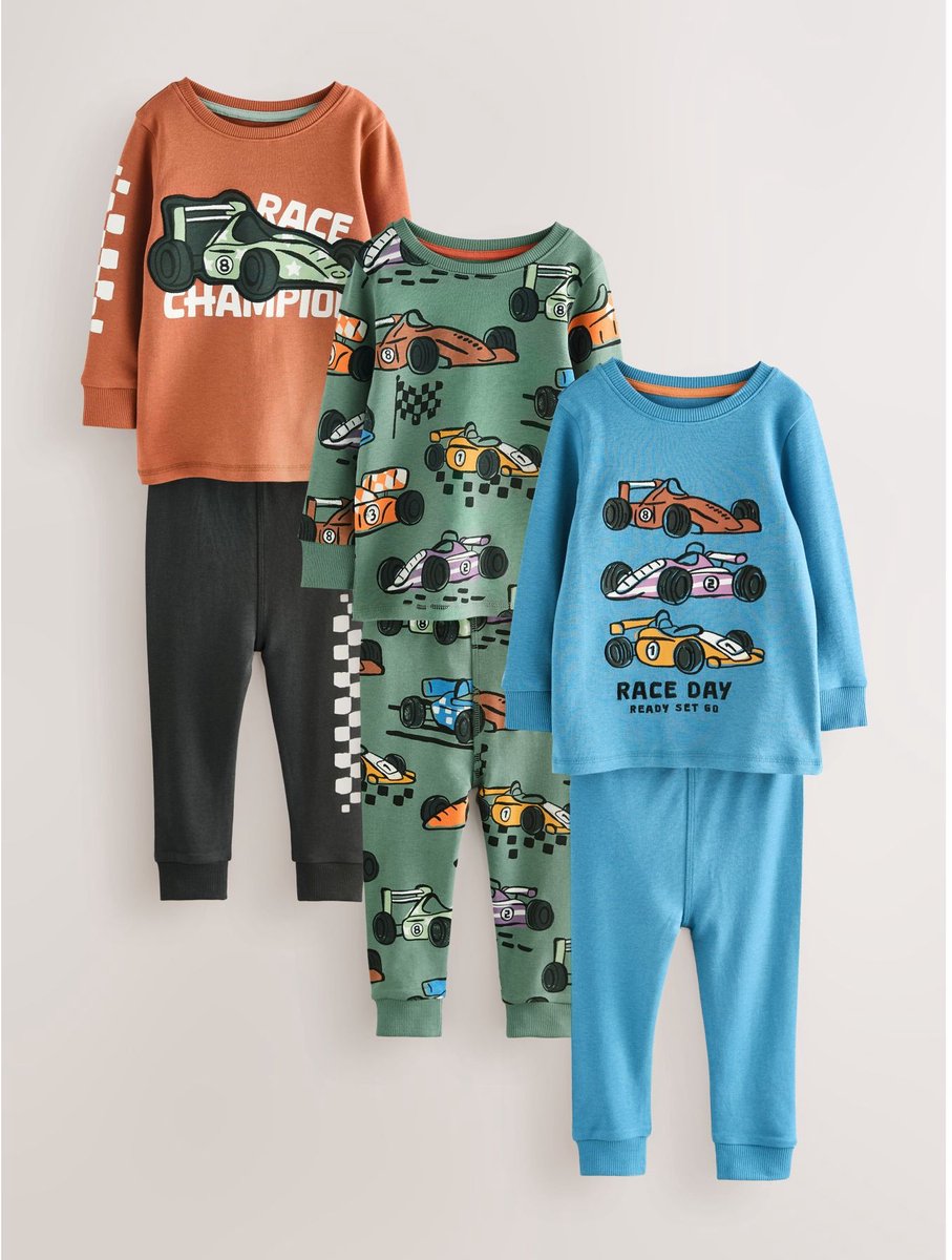 Next - Jongens - Mini Knusse Pyjama's 3 Set - Blauw