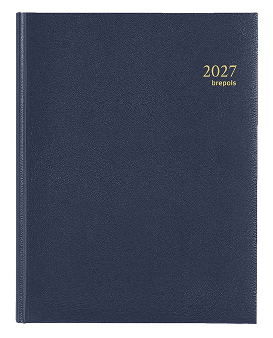 Brepols bureau agenda 2027 - TIMING [0.2136] - LIMA - Bureau agenda - 1 week op 2 pagina's - Weekoverzicht - Blauw - 17.1 x 22 cm