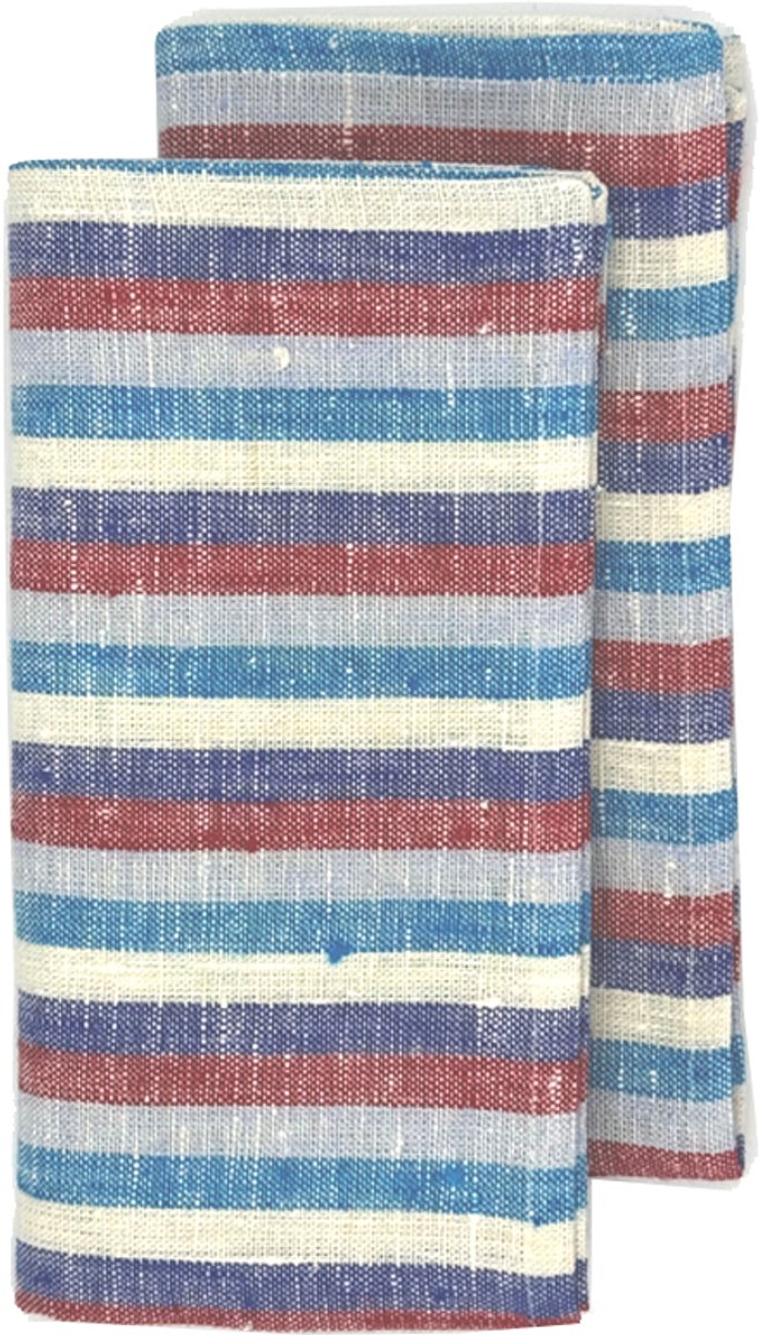 Himla Maya Servet - 4 stuks - stripe ultra oceaan
