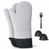 Philorn Siliconen Ovenwanten - Ovenhandschoenen - Pannenhandschoenen - Hittebestendig tot 230 °C - Ovenhandschoenenset - Grijs