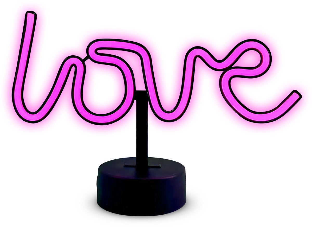 PartyFunLights - LED Neon Love Lamp - LOVE - roze - op USB én batterijen