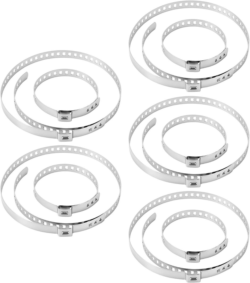Set van 10 universele asklemmen - RVS klemstraps voor 20-50 mm en 50-120 mm - Duurzaam en veelzijdig