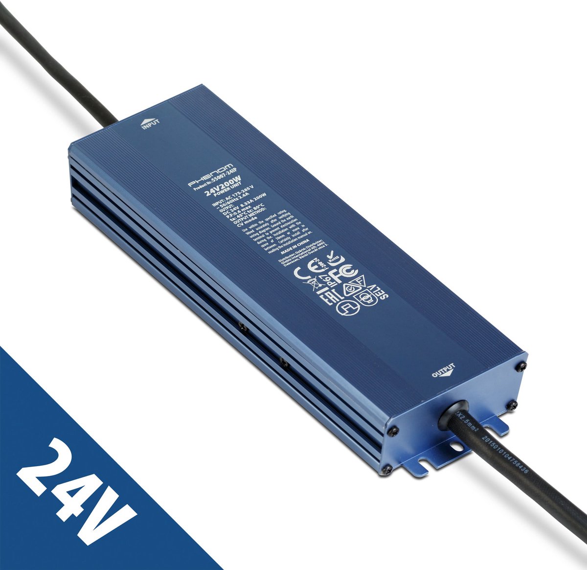 LED Voeding 24V 200W IP67 Waterdicht - Transformator 24V DC 8,3A - LED Driver Voor Buiten - Geschikt Voor LED Strip, Camera En Tuinverlichting [55007-24IP]