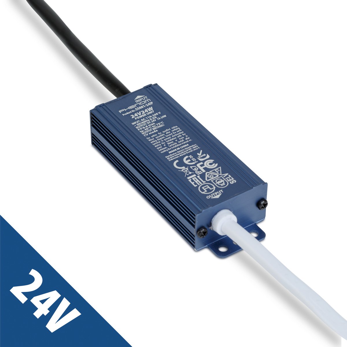 LED Voeding 24V 24W IP67 Waterdicht - Transformator 24V DC 1A - LED Driver Voor Buiten - Geschikt Voor LED Strip, Camera En Tuinverlichting [55001-24IP]