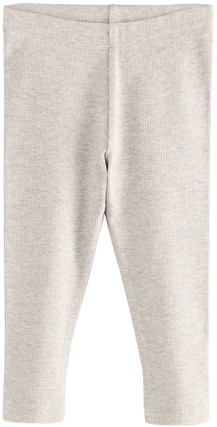 Lichtgrijze geribbelde legging.