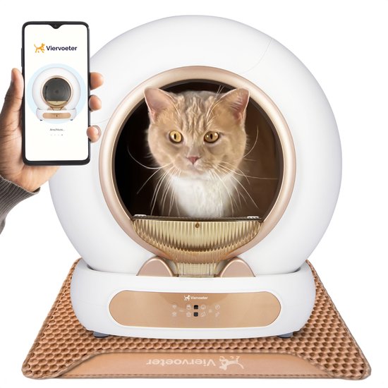 Viervoeter Fresh 3 zelfreinigende kattenbak roségoud