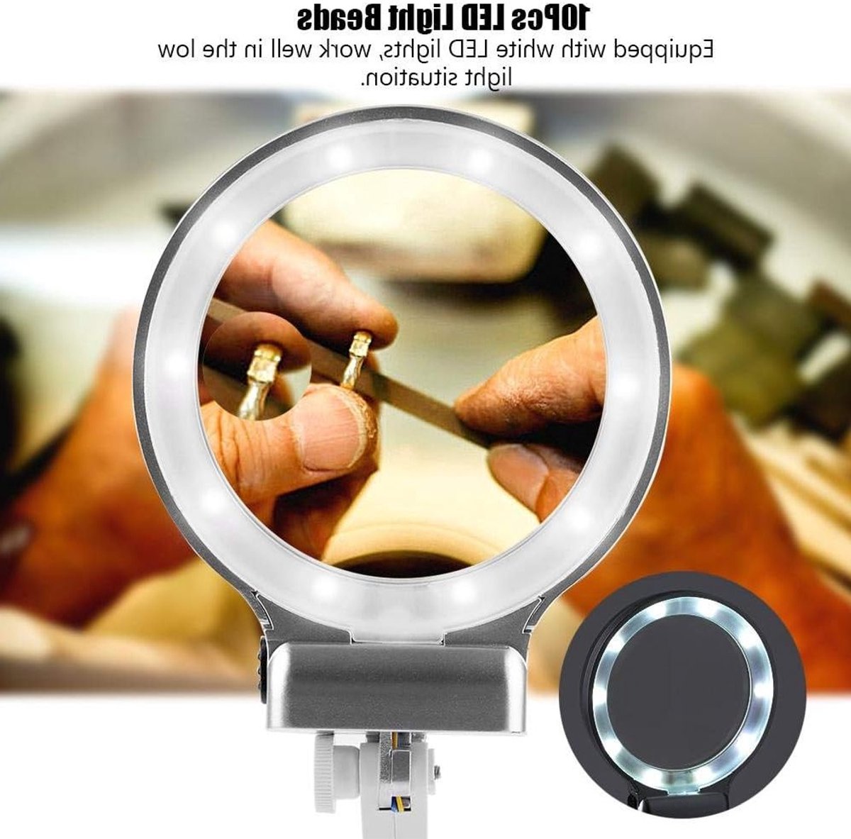 Vergrootglas en Loup voor Solderen met Lamp en Stand - 3x en 4.5x Vergroting, Handen Vrij Mini Klem en Krokodillenklemmen voor Laswerk en Reparaties