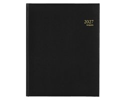Brepols bureau agenda 2027 - CONCORDE (0.240) - LIMA - Bureau agenda - 1 week op 2 pagina's - Weekoverzicht - Zwart - 21 x 27 cm