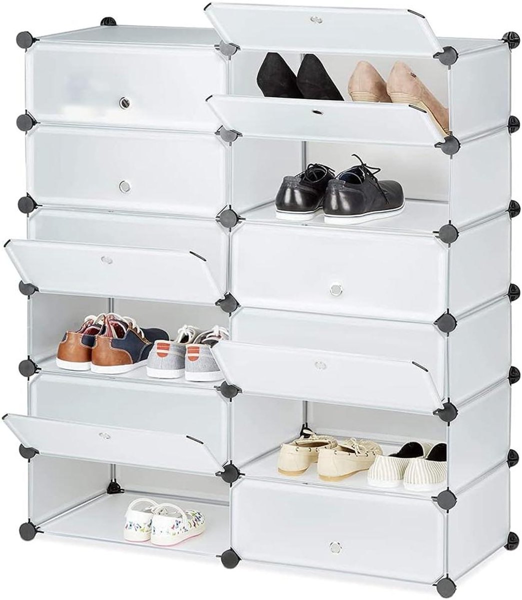 Schoenenkast 12 vakken - Opbergrek schoenen - Schoenen opbergen - Modulair ontwerp - 91x36
