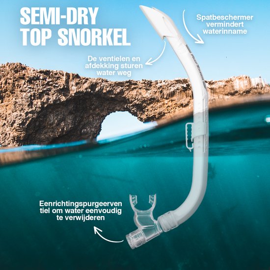 APLOS Snorkelset Volwassenen - Duikbril Met Droge Snorkel, Anti-Condens Gehard Glas, Roze