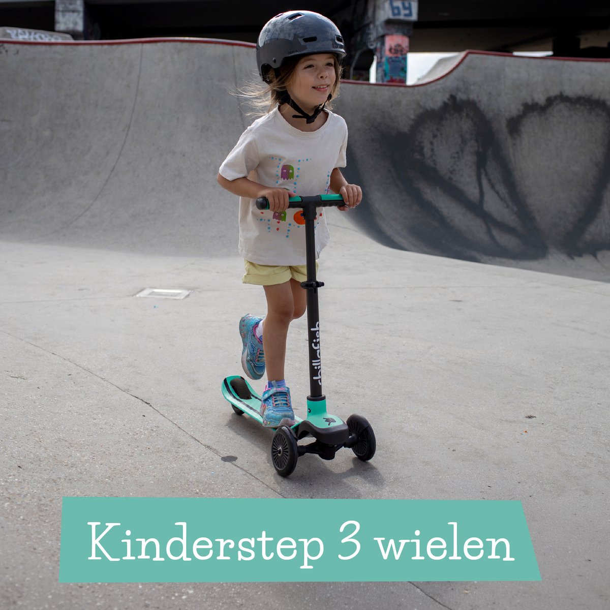 Chillafish Kinderstep 3 Jaar met drie wielen - Groen Blauw - Lichtgewicht step jongens met afneembaar stuur en voetrem - Aanpasbaar in hoogte - Leun-om-te-sturen - Extra grip handgrepen - Model Scotti 3 — afbeelding 7