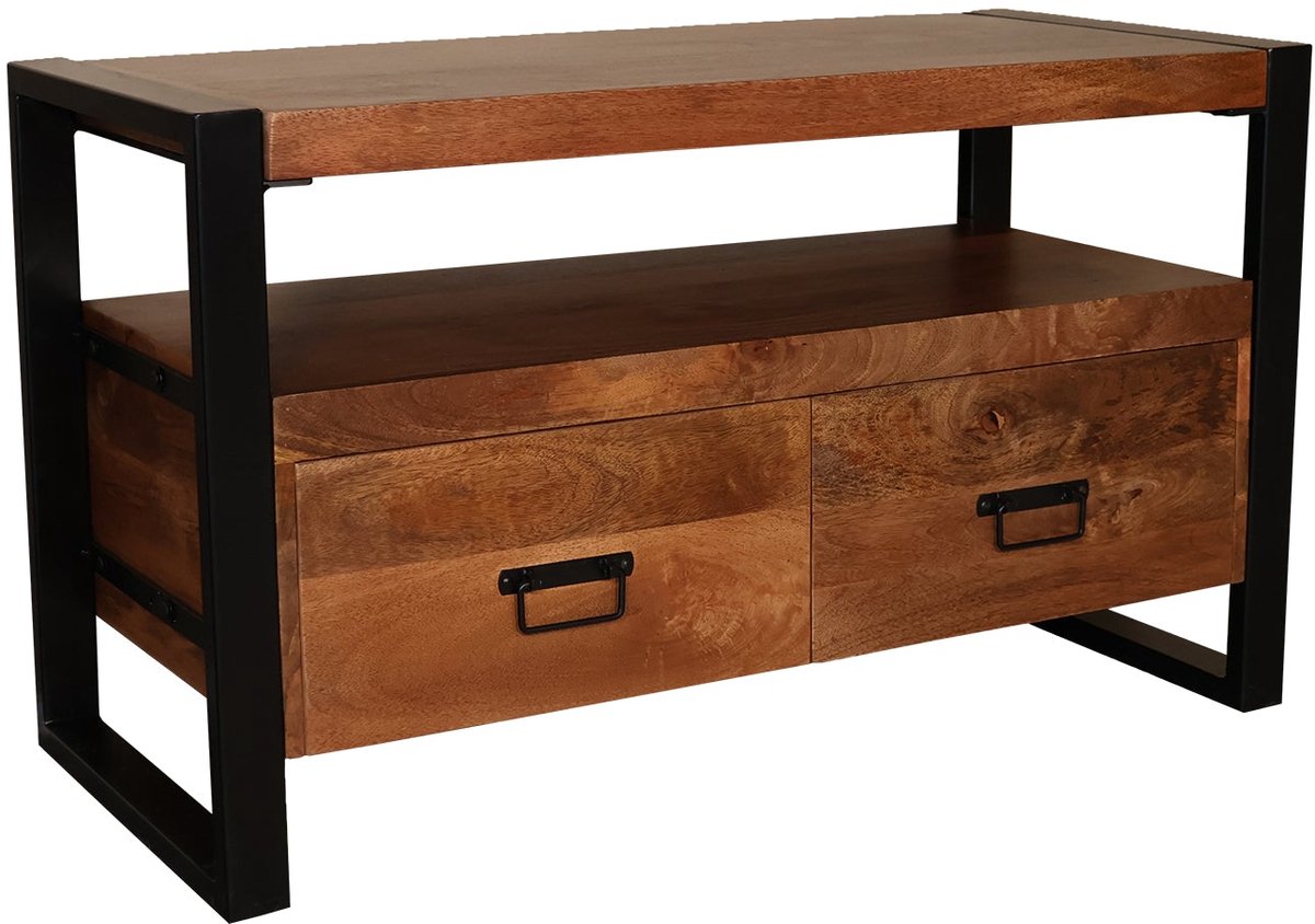 TV meubel industrieel mangohout Ilse 100cm tv kast duurzaam mango massief hout tv-meubel