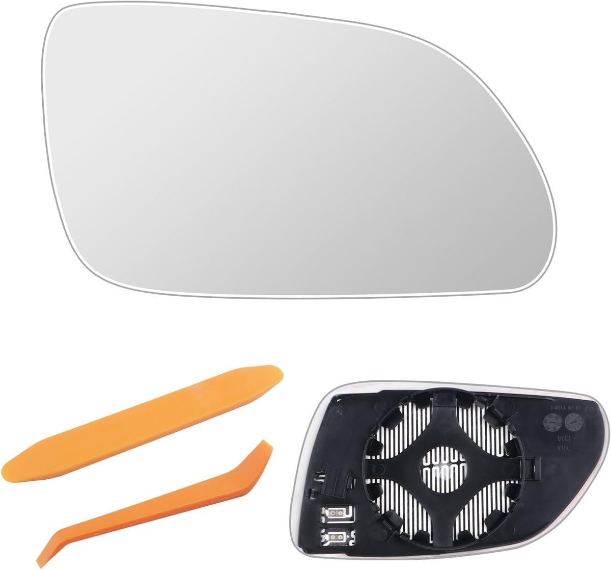 Vervangingsspiegelglas voor VW Polo 9N (2005-2009) en Skoda Octavia (2004-2008) verwarmd, asferisch, voor passagierszijde, buitenste achteruitkijkspiegel, ABS materiaal