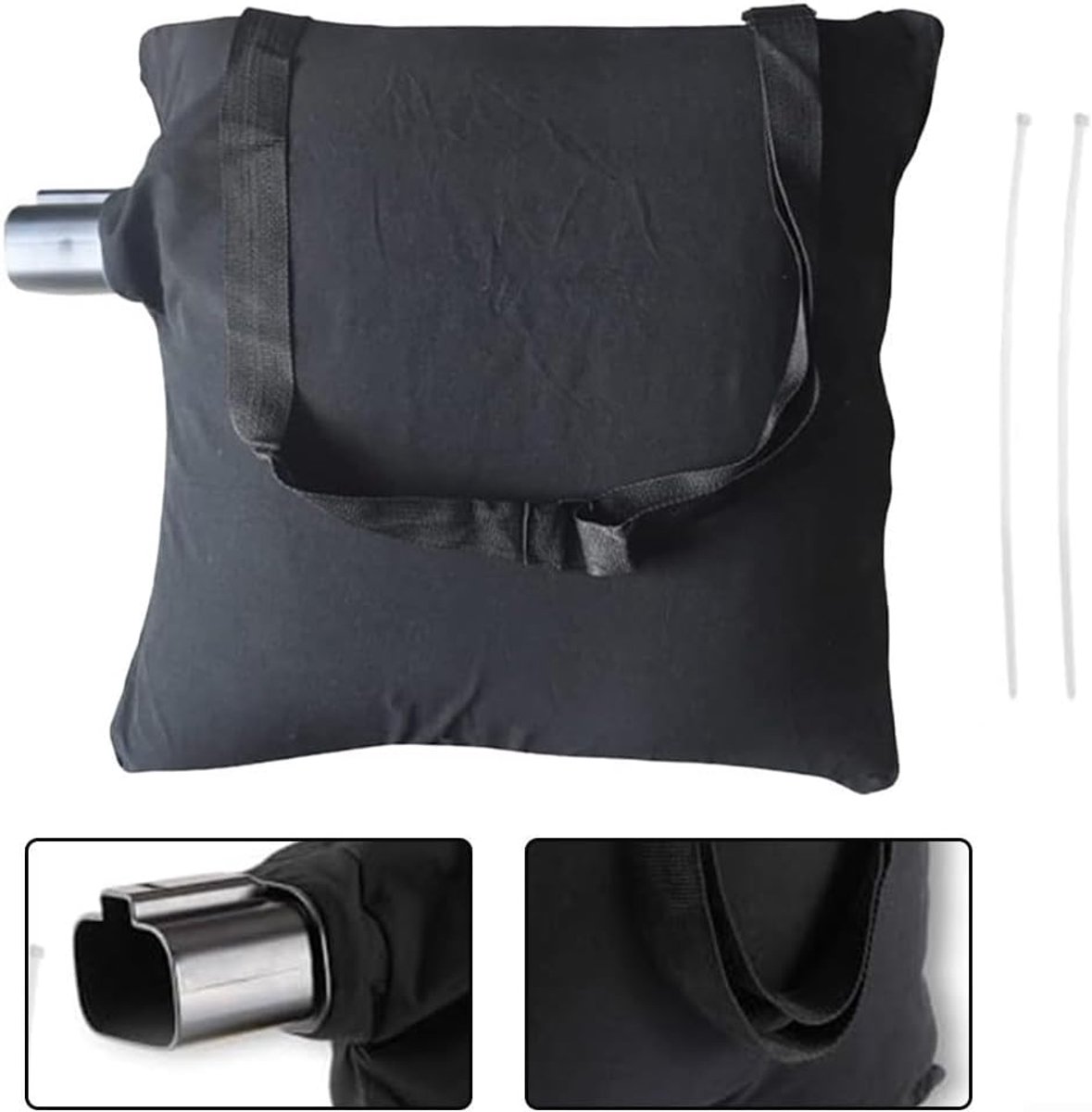 Opvangzak Bladzuiger - Bladzuigerzak Vervanging - Tuinonderhoud Efficiënt - Duurzaam Katoen Polyester - 12.7 x 12.2 x 10 cm - Zwart