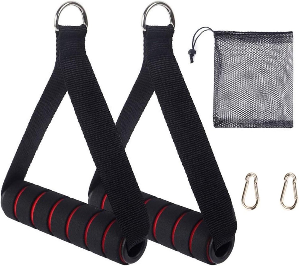 Weerstandsband Handvat - Fitness Grip Kabelmachine - Krachttraining Oefeningen - Ergonomische Antislip Grip - 12 x 17.5 cm - Zwart