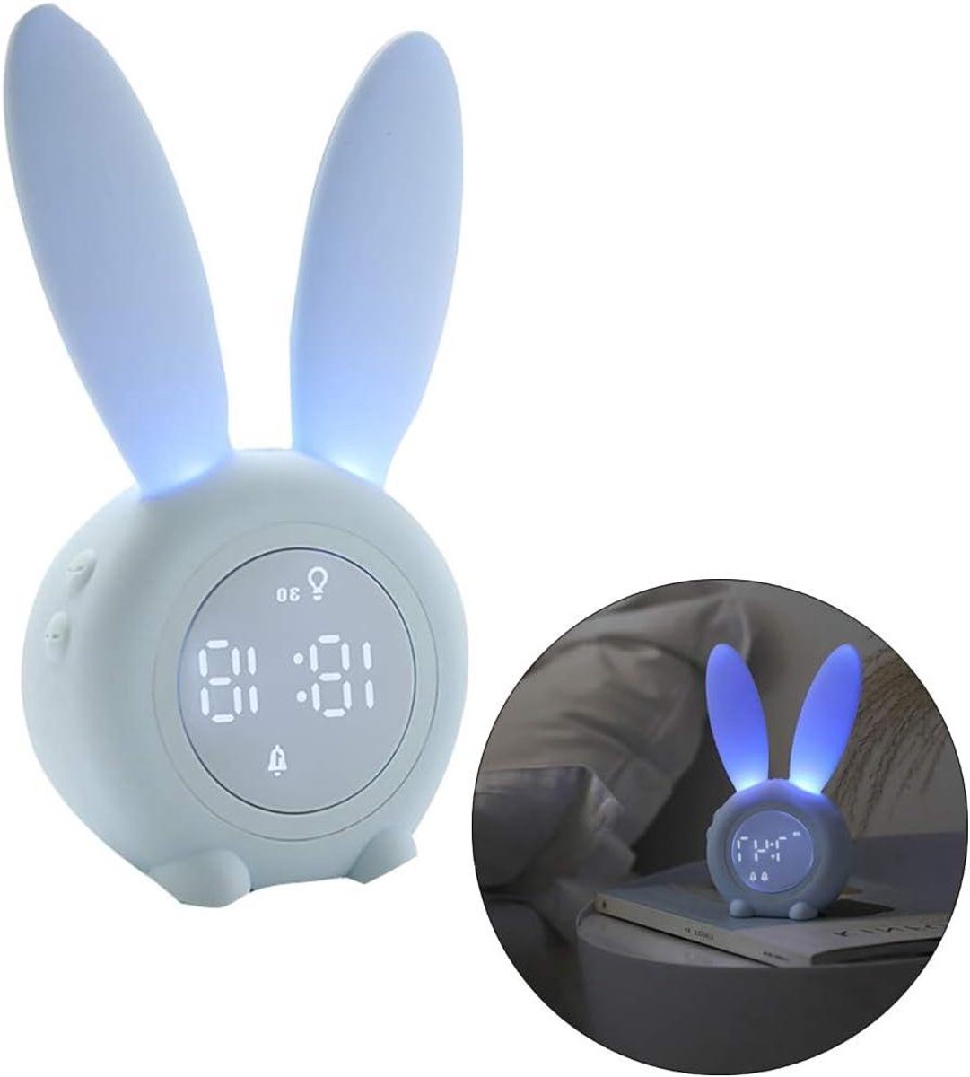 Lichtwekker Konijn - Digitale Klok - Natuurlijk Wakker Worden - Magnetische Bevestiging - 17.5 cm - Zwart