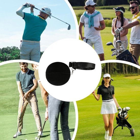 Golf Swing Trainer - Bal Oefenhulp - Golfslag Verbeteren - Verstelbare Ondersteuning - 15 cm - Zwart van GOLF — afbeelding 4
