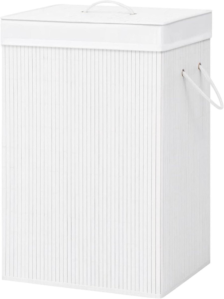 Bamboe wasmand - Wasopberger - Was sorteren - Afneembare voering - 72 Liter - Wit