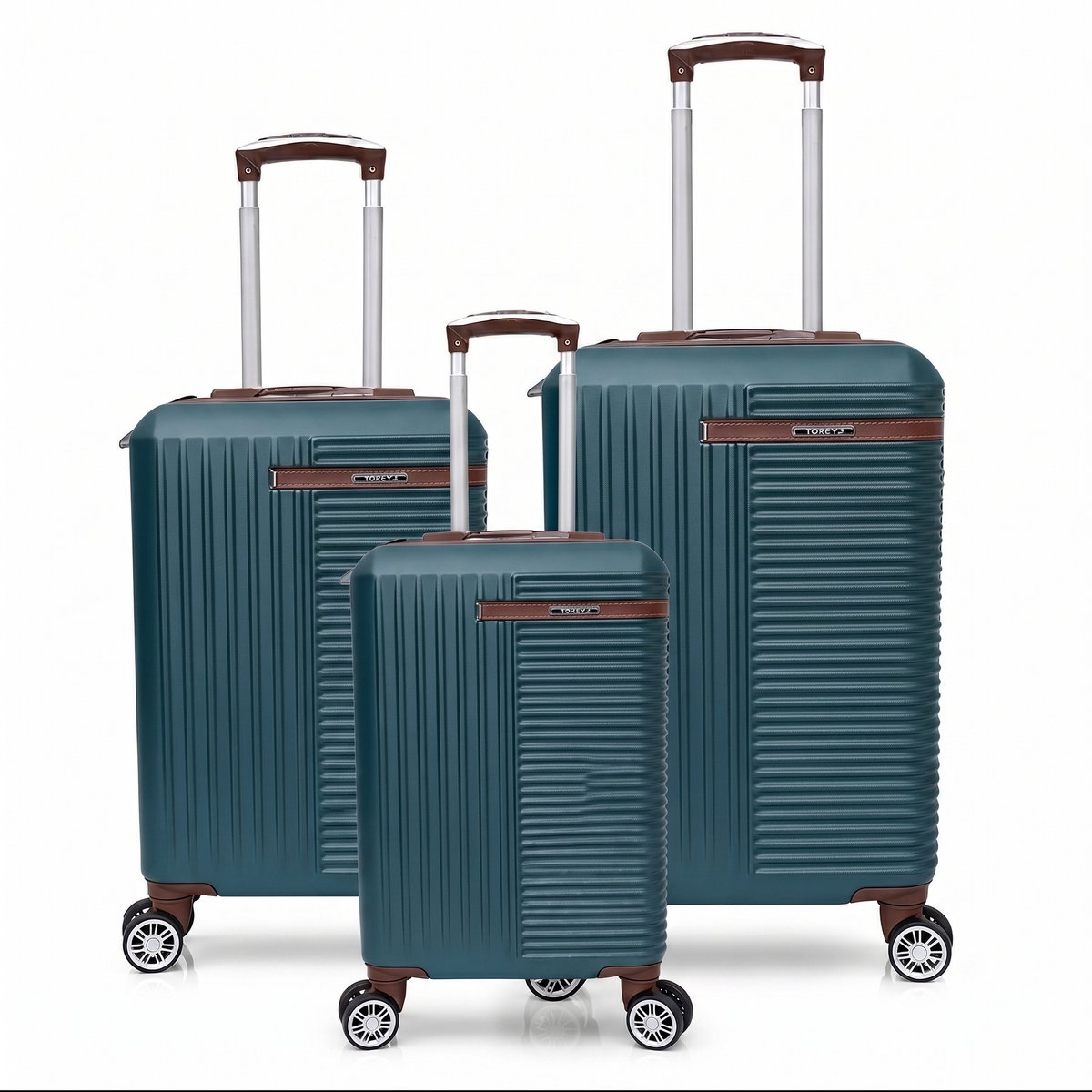 Tobeyz - Premium Kwaliteit Kofferset met Beschermkoffer - 3 Delige Groen Reiskoffer - Groen Kofferset - Handbagage en Grote Koffer - Kan op 4 Wielen rijden - Stevig ABS - Lichtgewicht - Groen Handbagage Koffer met Slot