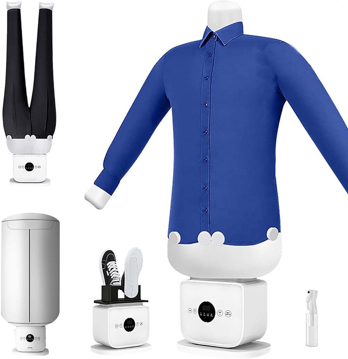 Opblaasbare Strijkman - Kledingverzorging - Snel Kleding Strijken - Automatische Droogfunctie - 1000W Vermogen - Wit