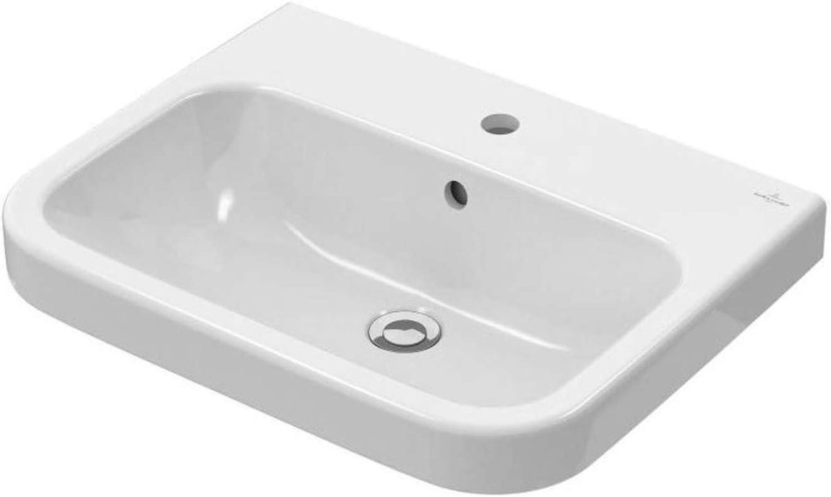 Wastafel Keramiek - Badkamer Wasbak - Dagelijks Gebruik - Met Overloop - 60x47 cm - Wit