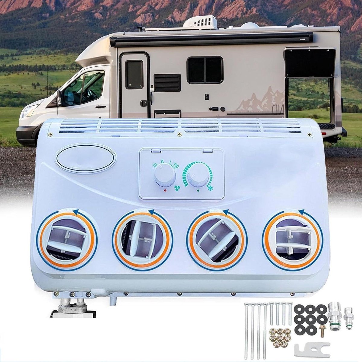 Dakairconditioner - Camper Airco - Voertuig Koelen - Verwijderbaar Stof Filter - 390 cfm - Wit